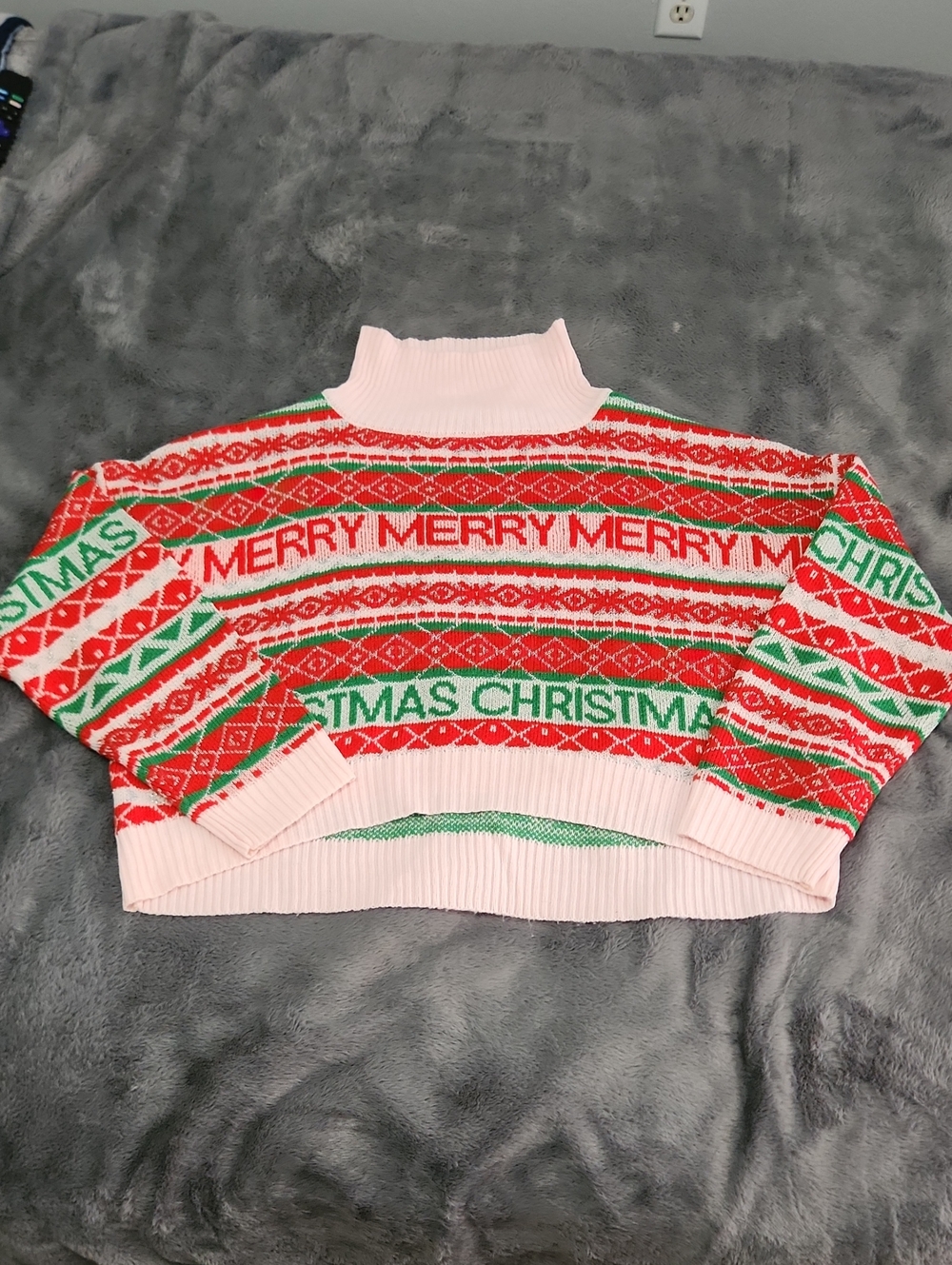 Fashion Nova Merry Christmas Turtleneck Sweater